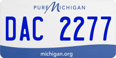 MI license plate DAC2277