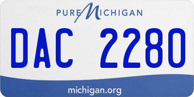 MI license plate DAC2280