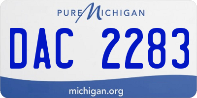 MI license plate DAC2283