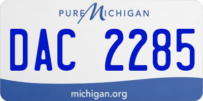 MI license plate DAC2285