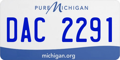 MI license plate DAC2291