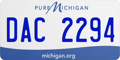 MI license plate DAC2294