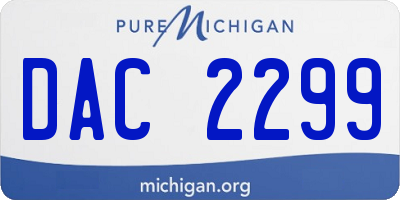 MI license plate DAC2299