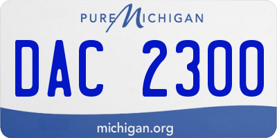 MI license plate DAC2300