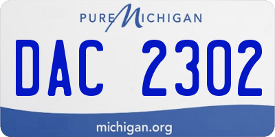 MI license plate DAC2302