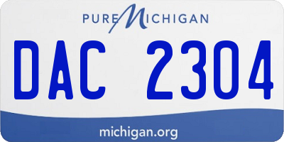 MI license plate DAC2304