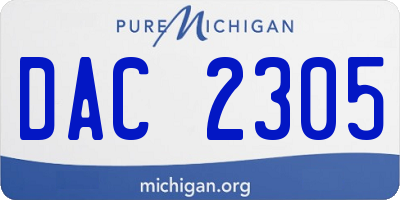 MI license plate DAC2305