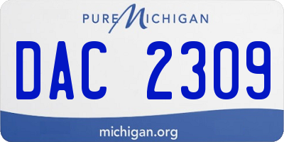 MI license plate DAC2309