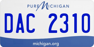 MI license plate DAC2310