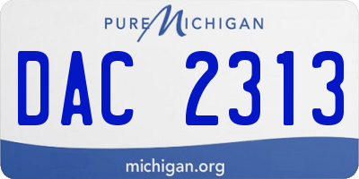 MI license plate DAC2313