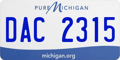 MI license plate DAC2315