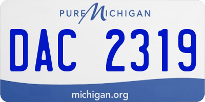 MI license plate DAC2319