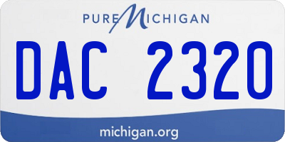 MI license plate DAC2320