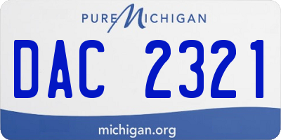 MI license plate DAC2321