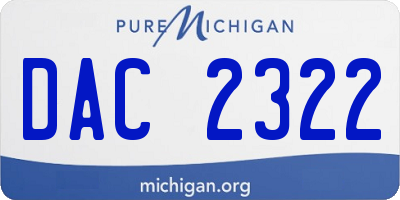 MI license plate DAC2322