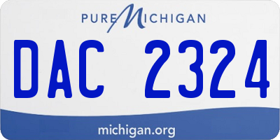 MI license plate DAC2324