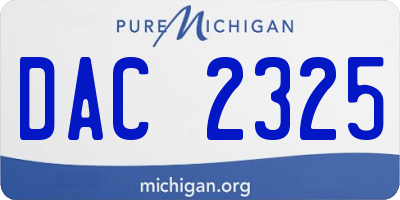 MI license plate DAC2325