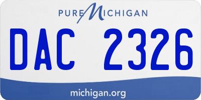MI license plate DAC2326