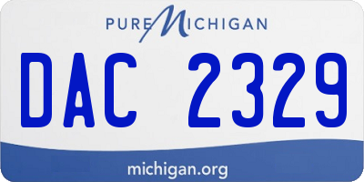 MI license plate DAC2329