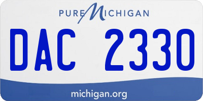 MI license plate DAC2330