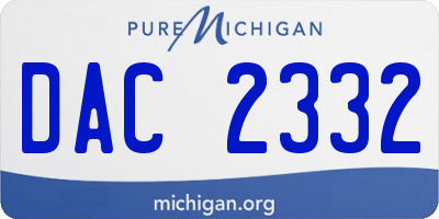 MI license plate DAC2332