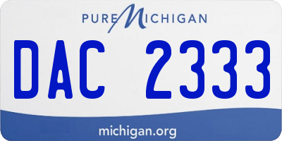 MI license plate DAC2333