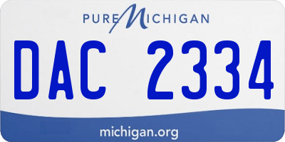 MI license plate DAC2334