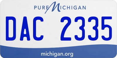 MI license plate DAC2335