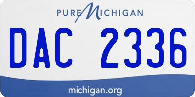 MI license plate DAC2336