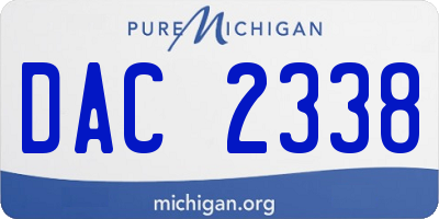 MI license plate DAC2338