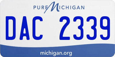 MI license plate DAC2339