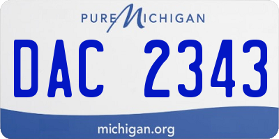 MI license plate DAC2343