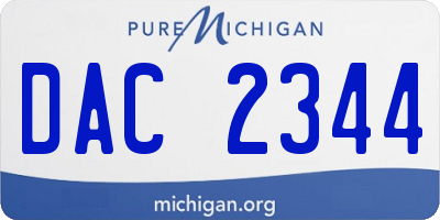 MI license plate DAC2344