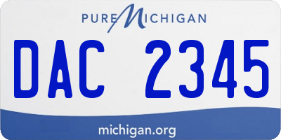 MI license plate DAC2345