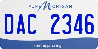 MI license plate DAC2346