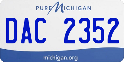MI license plate DAC2352