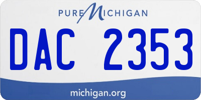 MI license plate DAC2353