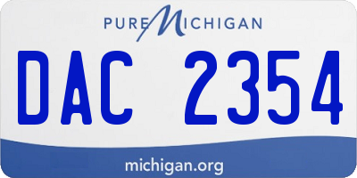 MI license plate DAC2354