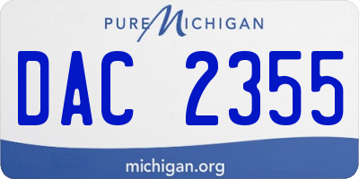 MI license plate DAC2355