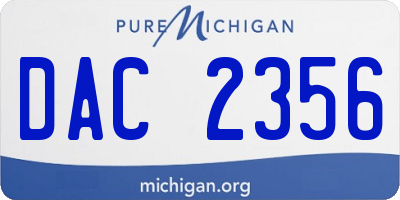 MI license plate DAC2356