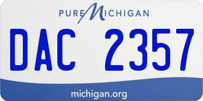 MI license plate DAC2357