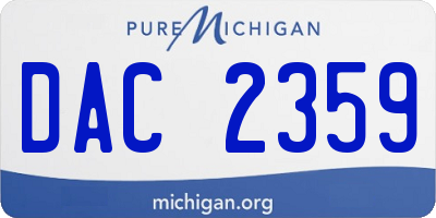 MI license plate DAC2359