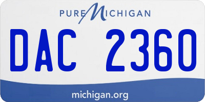 MI license plate DAC2360