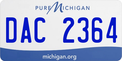 MI license plate DAC2364