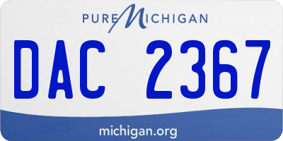 MI license plate DAC2367
