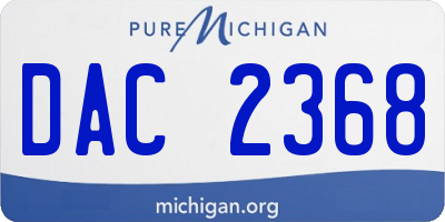 MI license plate DAC2368