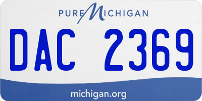 MI license plate DAC2369