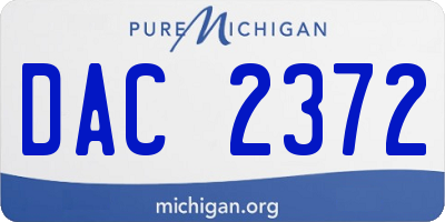 MI license plate DAC2372