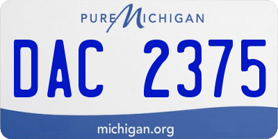 MI license plate DAC2375