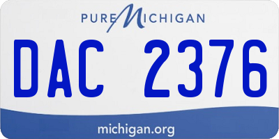MI license plate DAC2376
